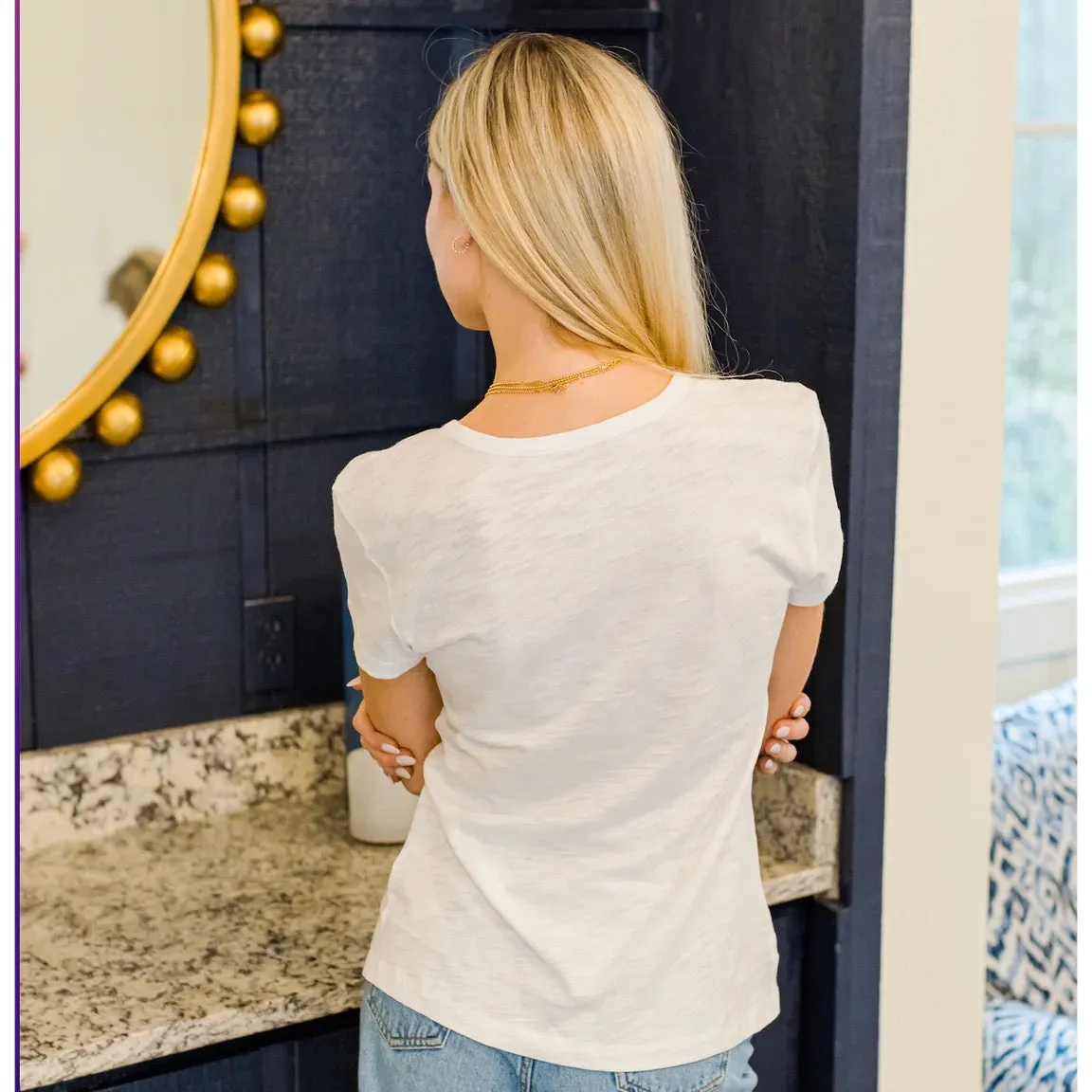 Short Sleeve Jeans V-Tee