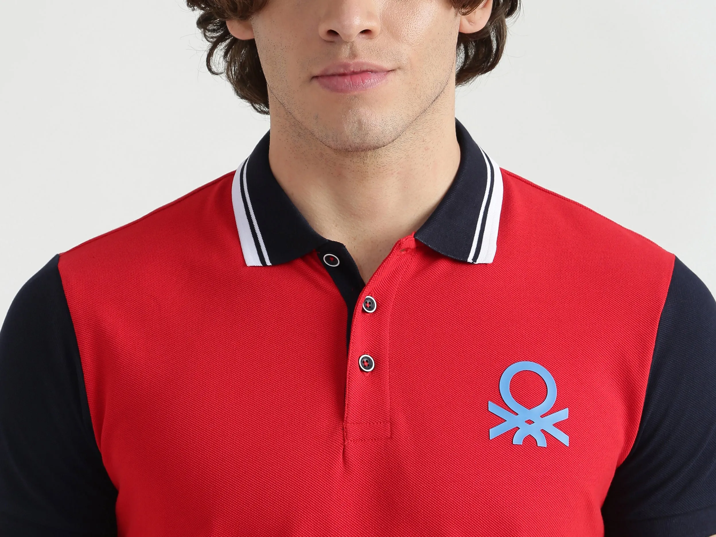 Short Sleeve Solid Polo Neck Tee