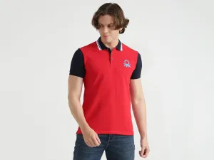 Short Sleeve Solid Polo Neck Tee
