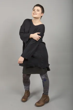 Simple Pullover Hand Dyed Sweater Blacken-Blue Fish Clothing