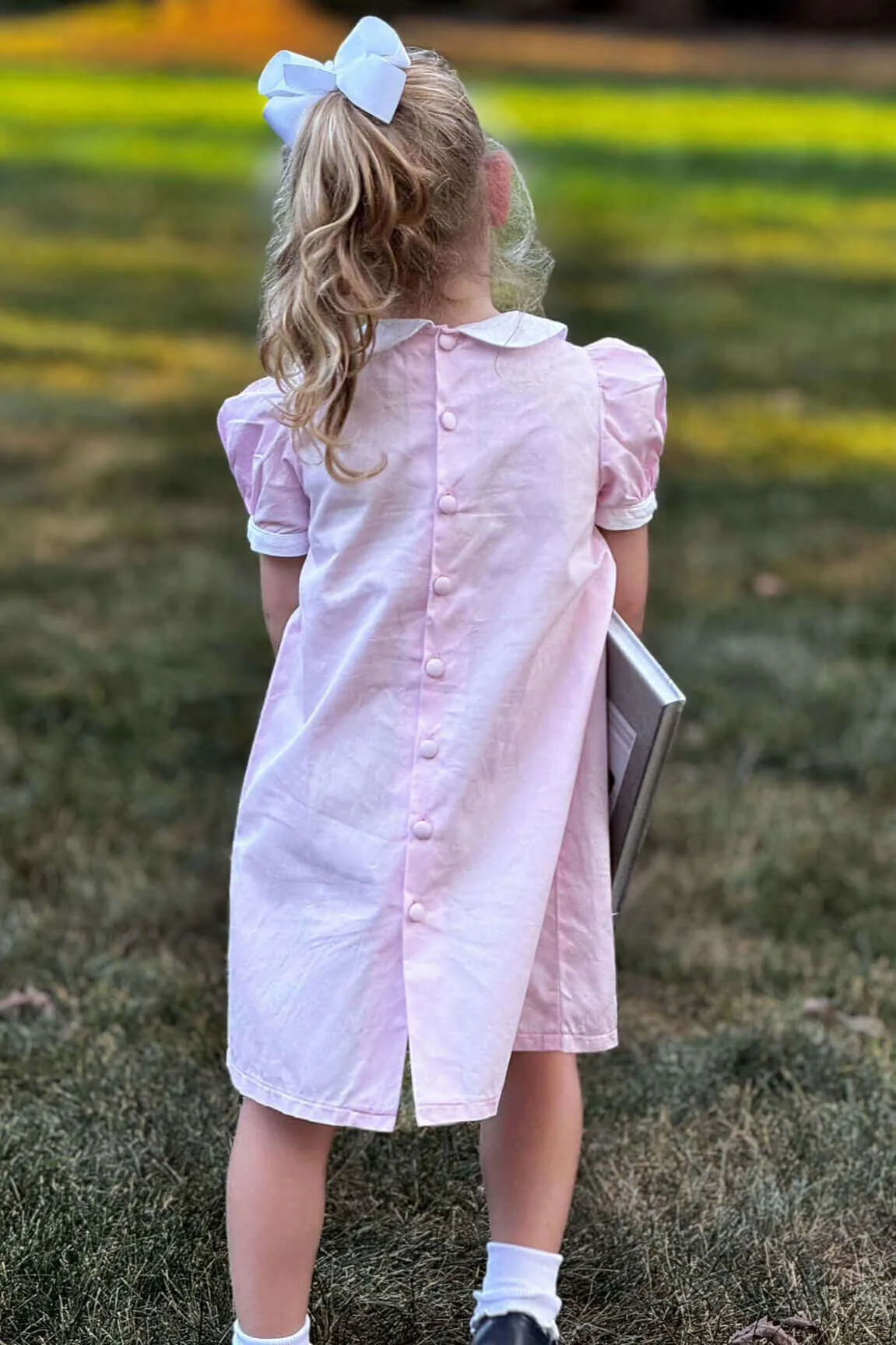 Smocked Pink Dog Dress