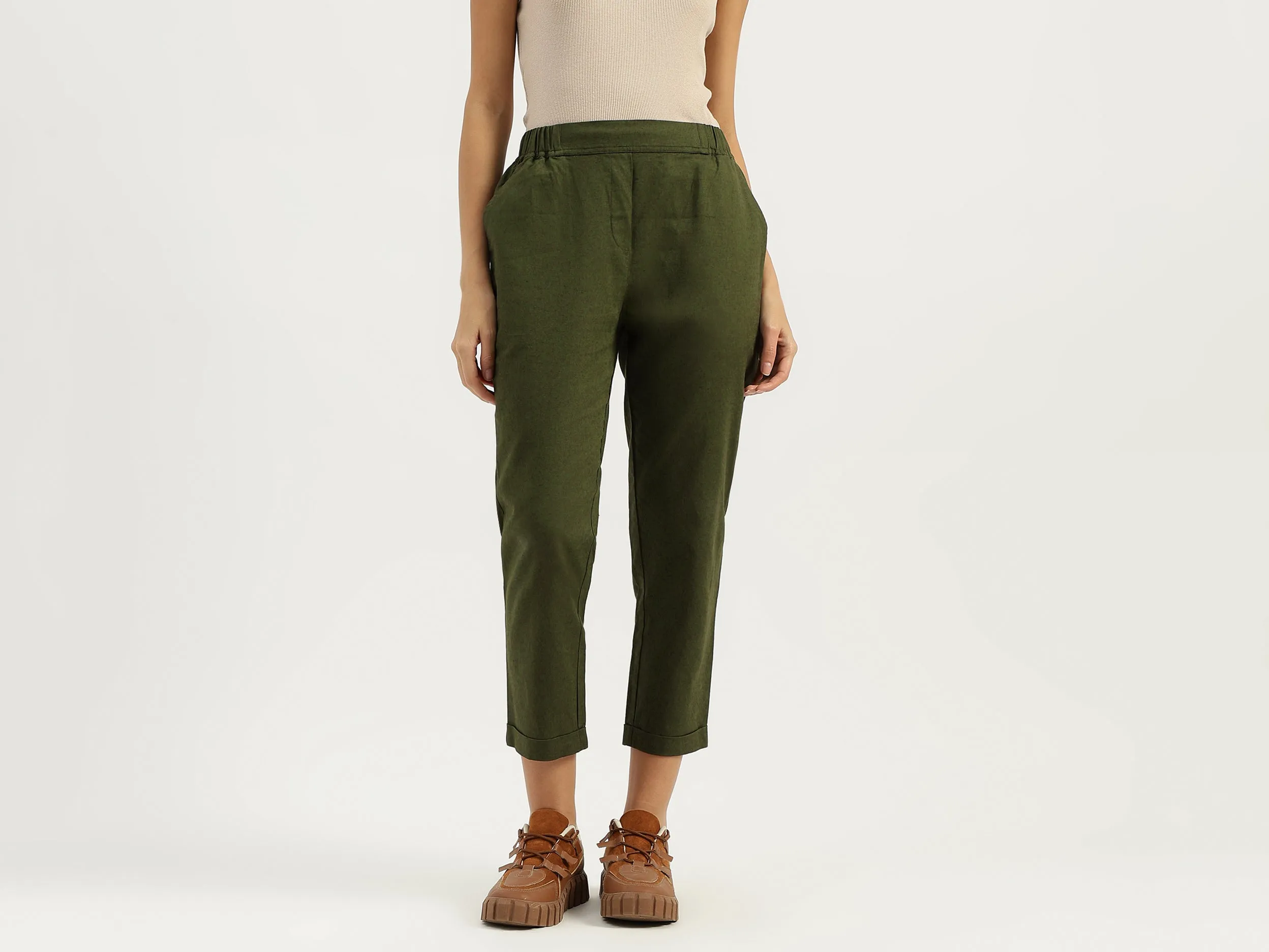 Solid Straight Fit Track Pants