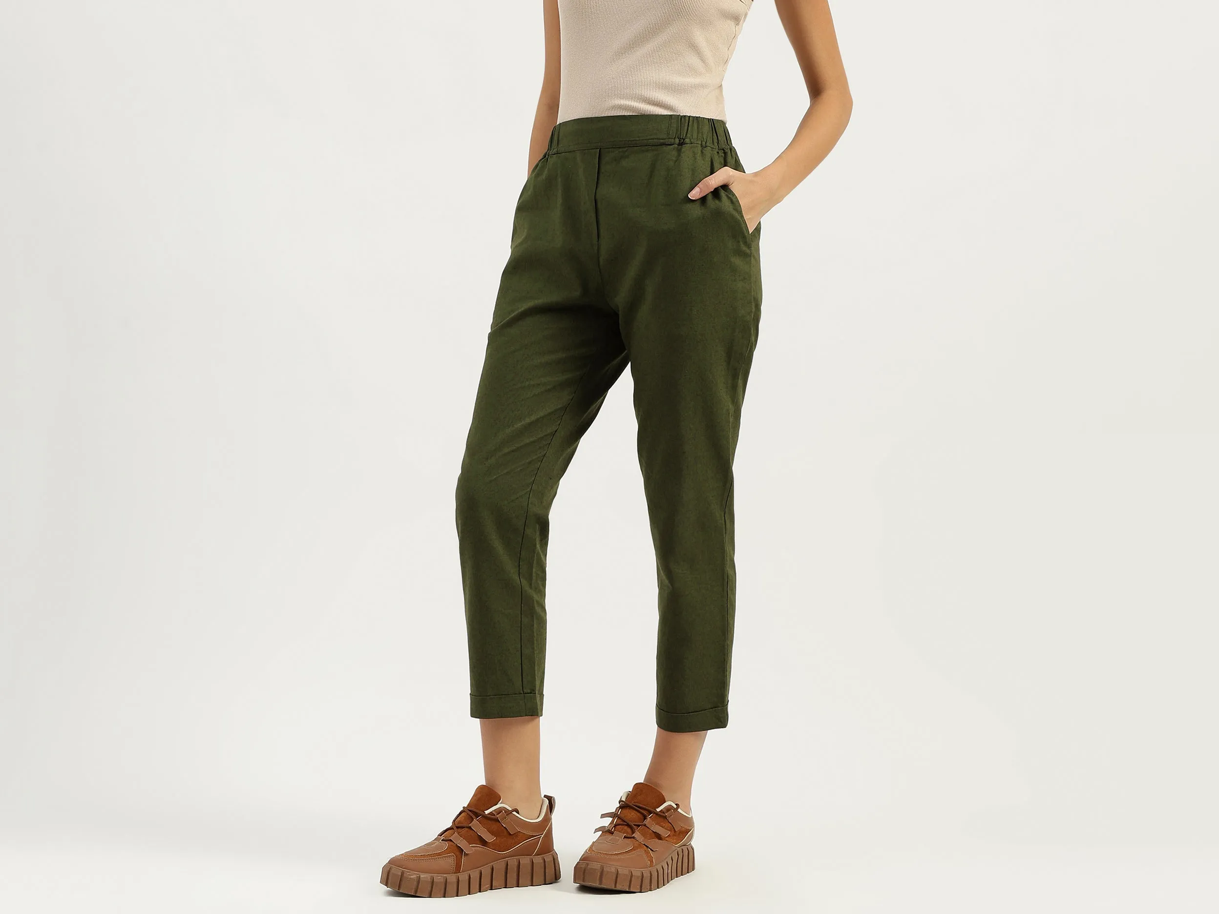 Solid Straight Fit Track Pants