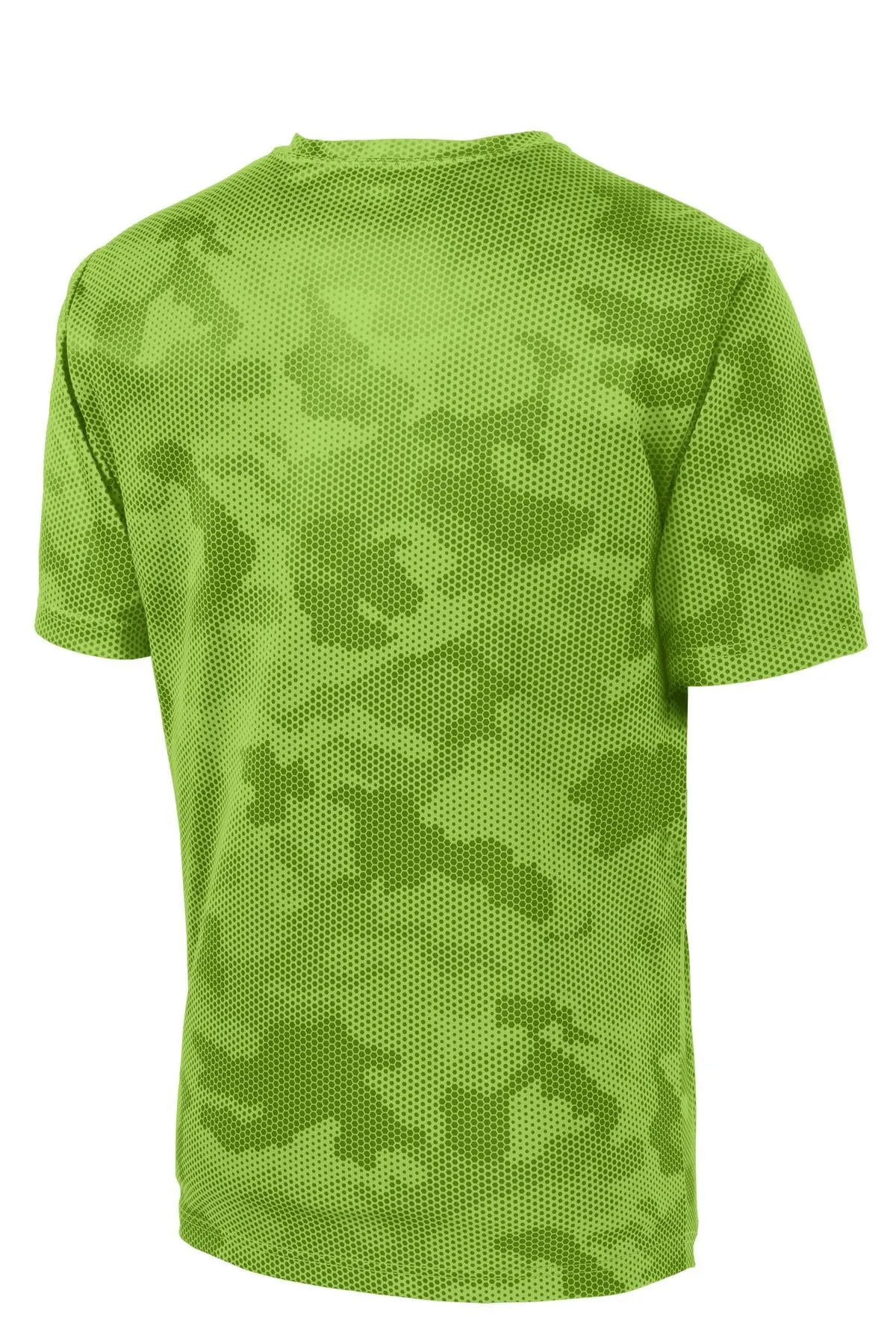 Sport-Tek CamoHex Tee. ST370 Lime Shock