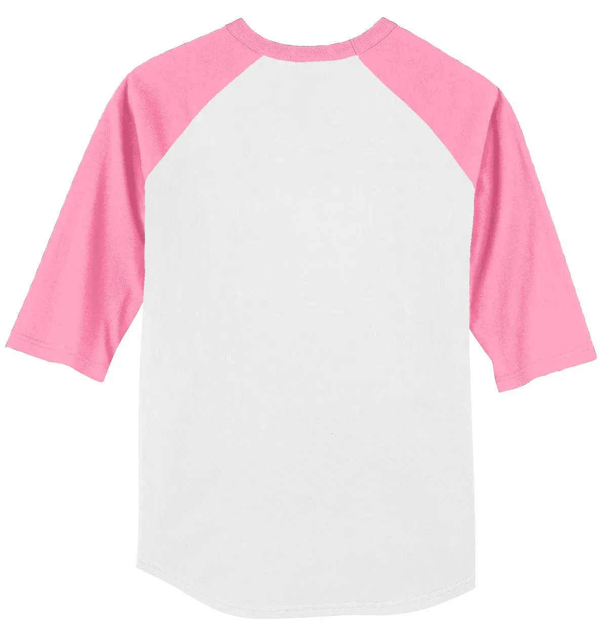 Sport-Tek Colorblock Raglan Jersey.  T200 White/ Bright Pink