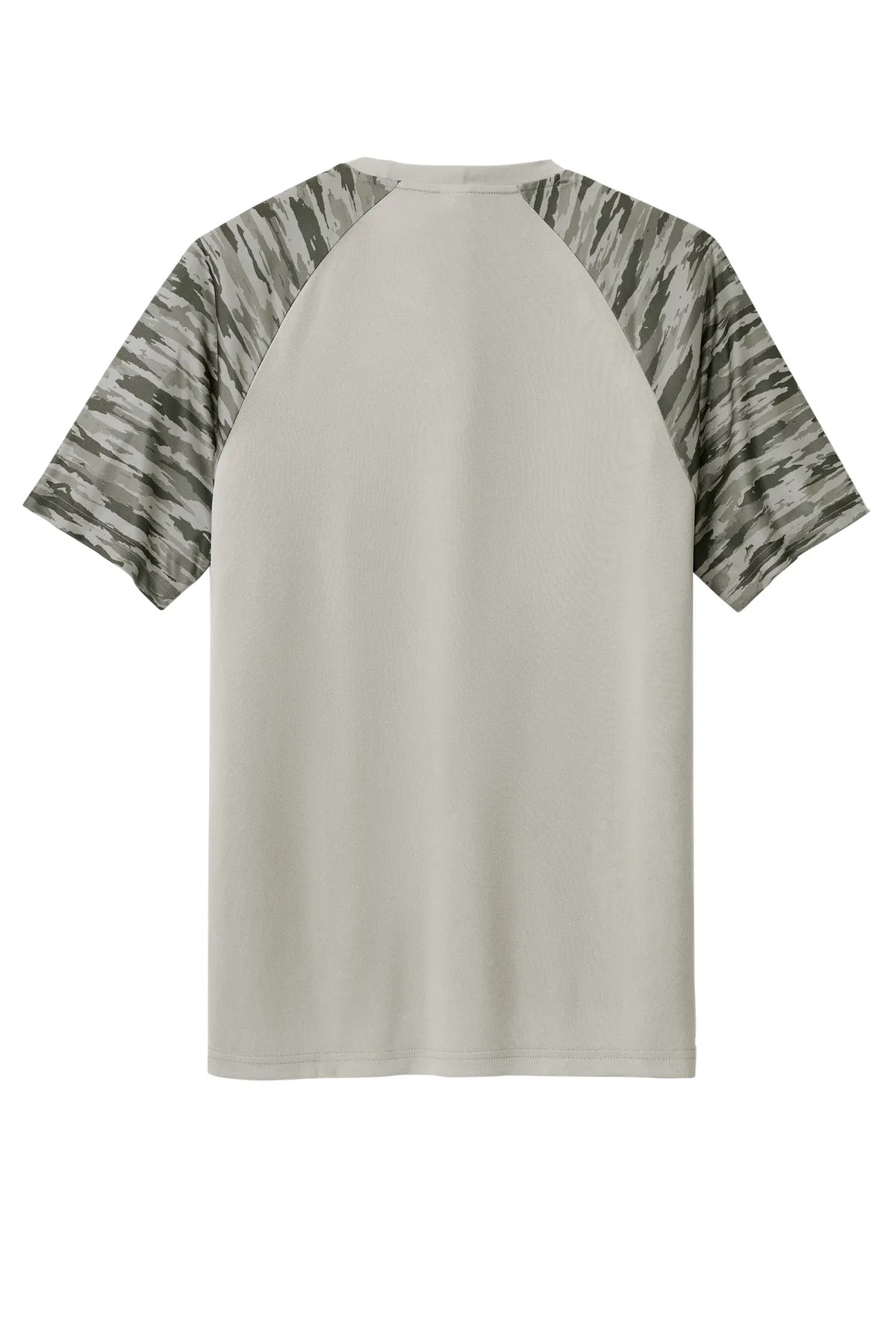 Sport-Tek Drift Camo Colorblock Tee ST376 Silver
