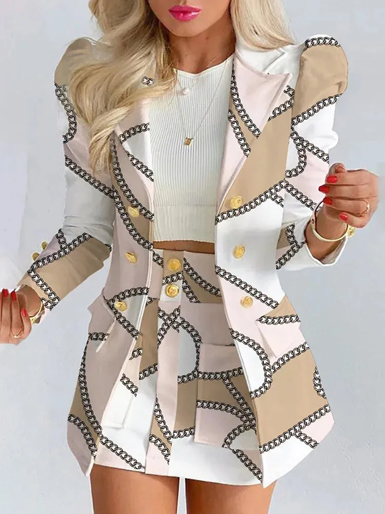 Spring Autumn New Printed Suit Set for Women