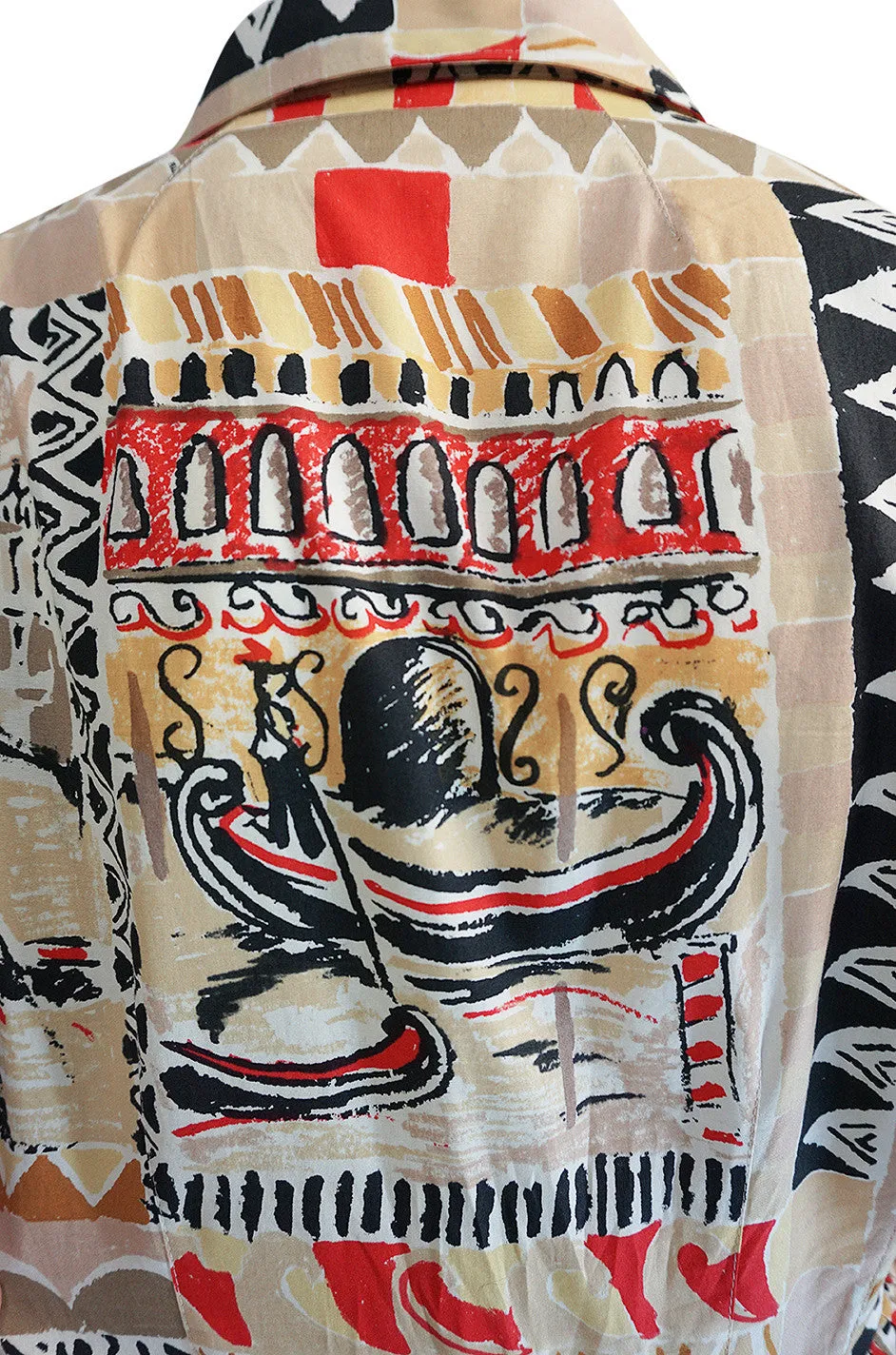 S/S 2004 Prada Runway Postcard Print Cotton Dress