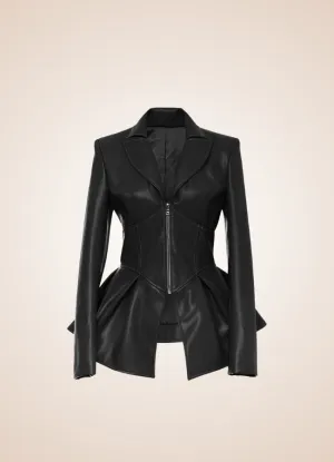 Steampunk Women's Leather Zipper Jacket