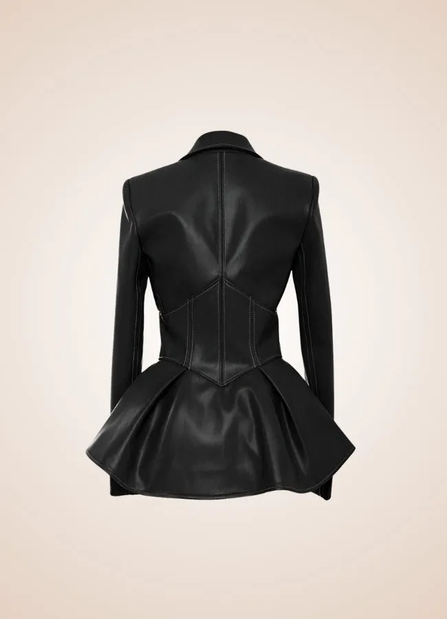 Steampunk Women's Leather Zipper Jacket