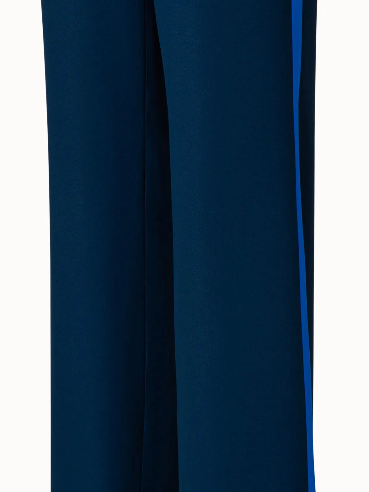 Straight Viscose Blend Pants with Side Stripe