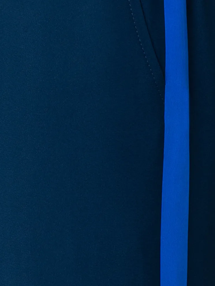 Straight Viscose Blend Pants with Side Stripe
