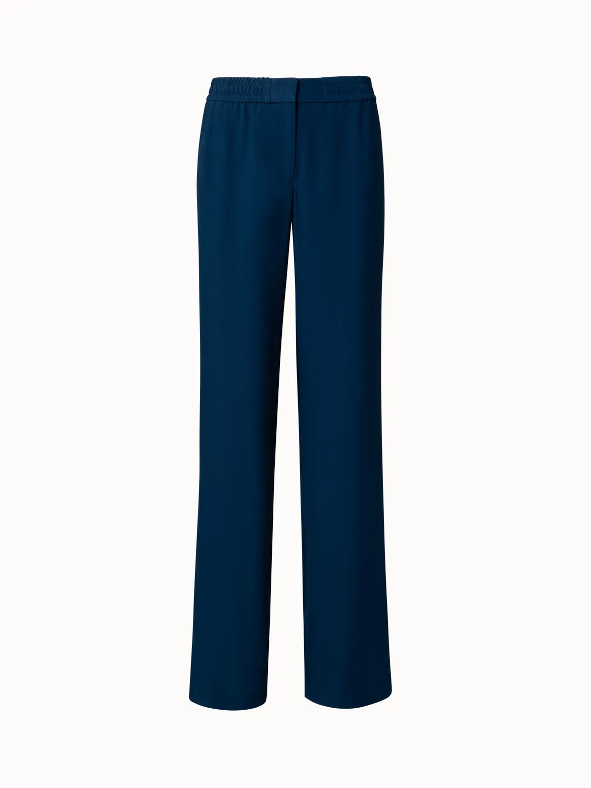 Straight Viscose Blend Pants with Side Stripe
