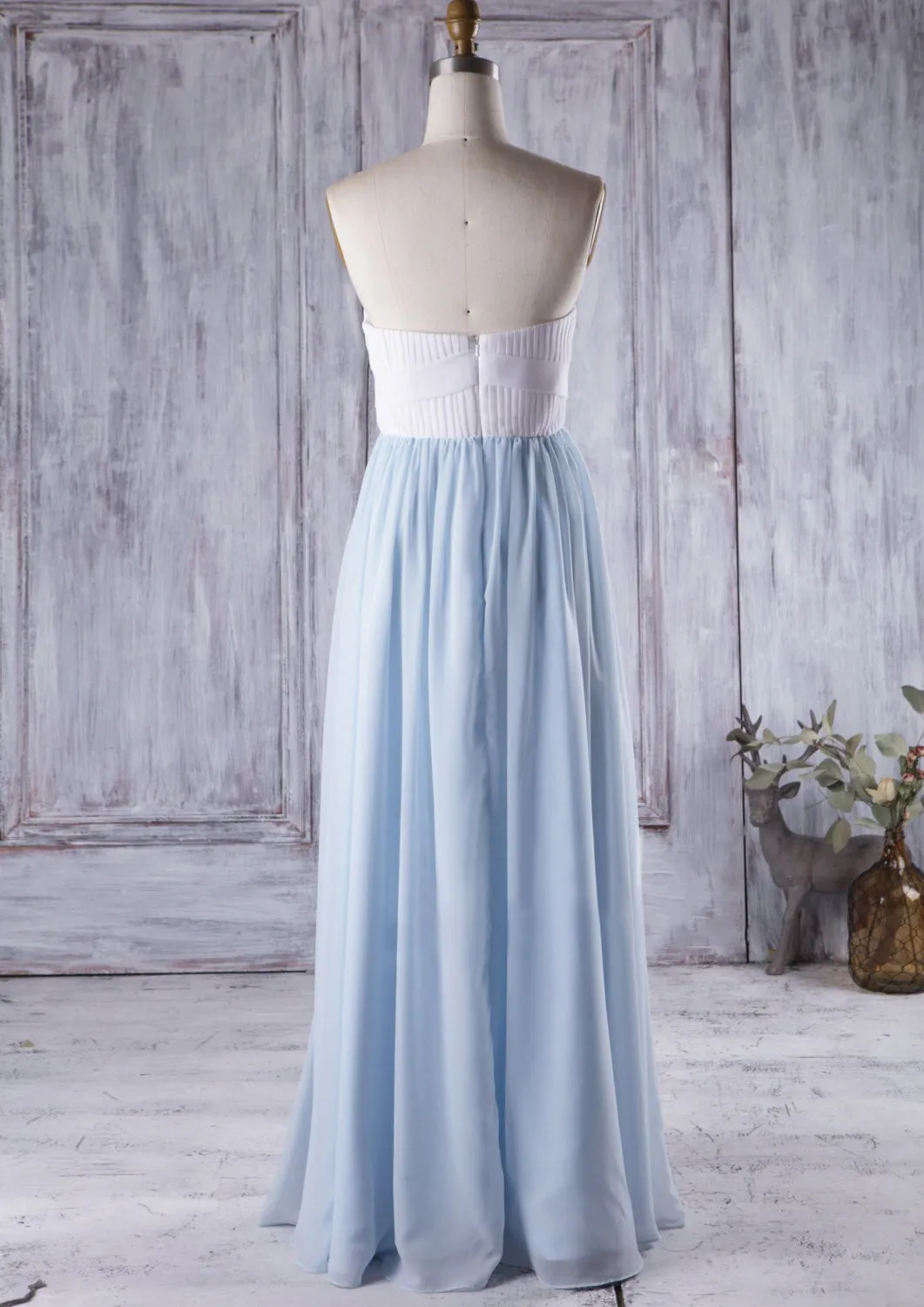 Strapless Bridesmaid Dresses Chiffon Skirt vestido de dama de honra