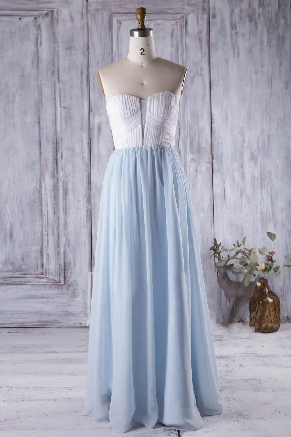 Strapless Bridesmaid Dresses Chiffon Skirt vestido de dama de honra