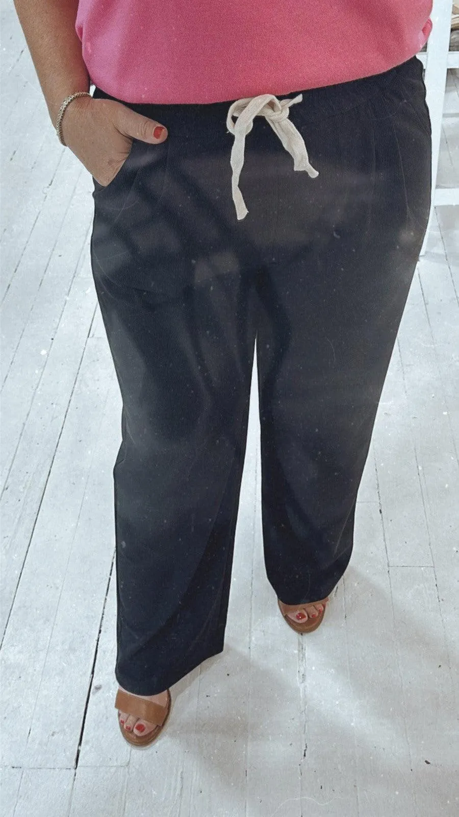 Summer Knit Pants in Black