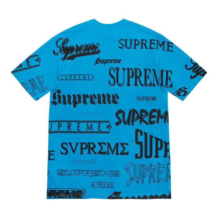 Supreme Multi Logo Tee- Bright Blue