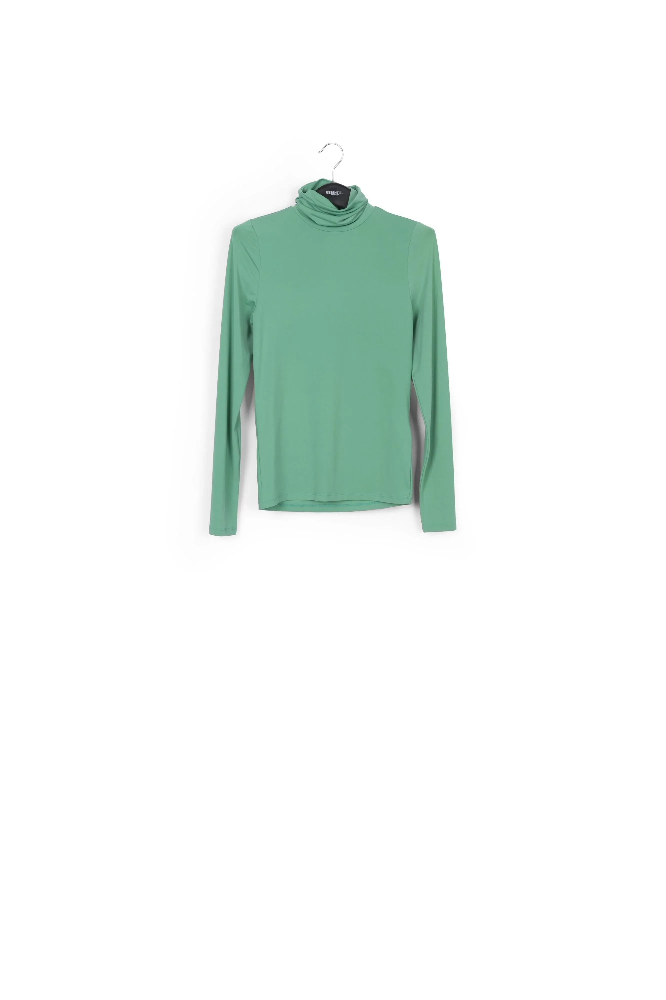Teal slim-fit turtleneck top