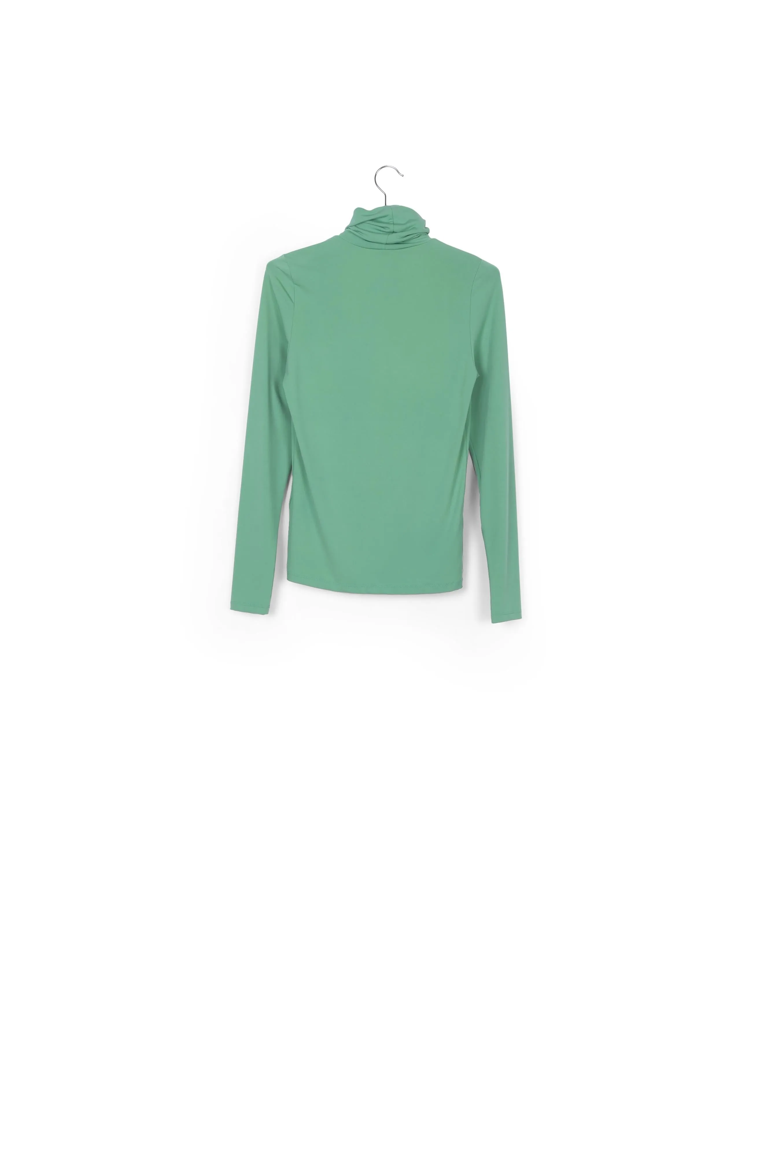Teal slim-fit turtleneck top