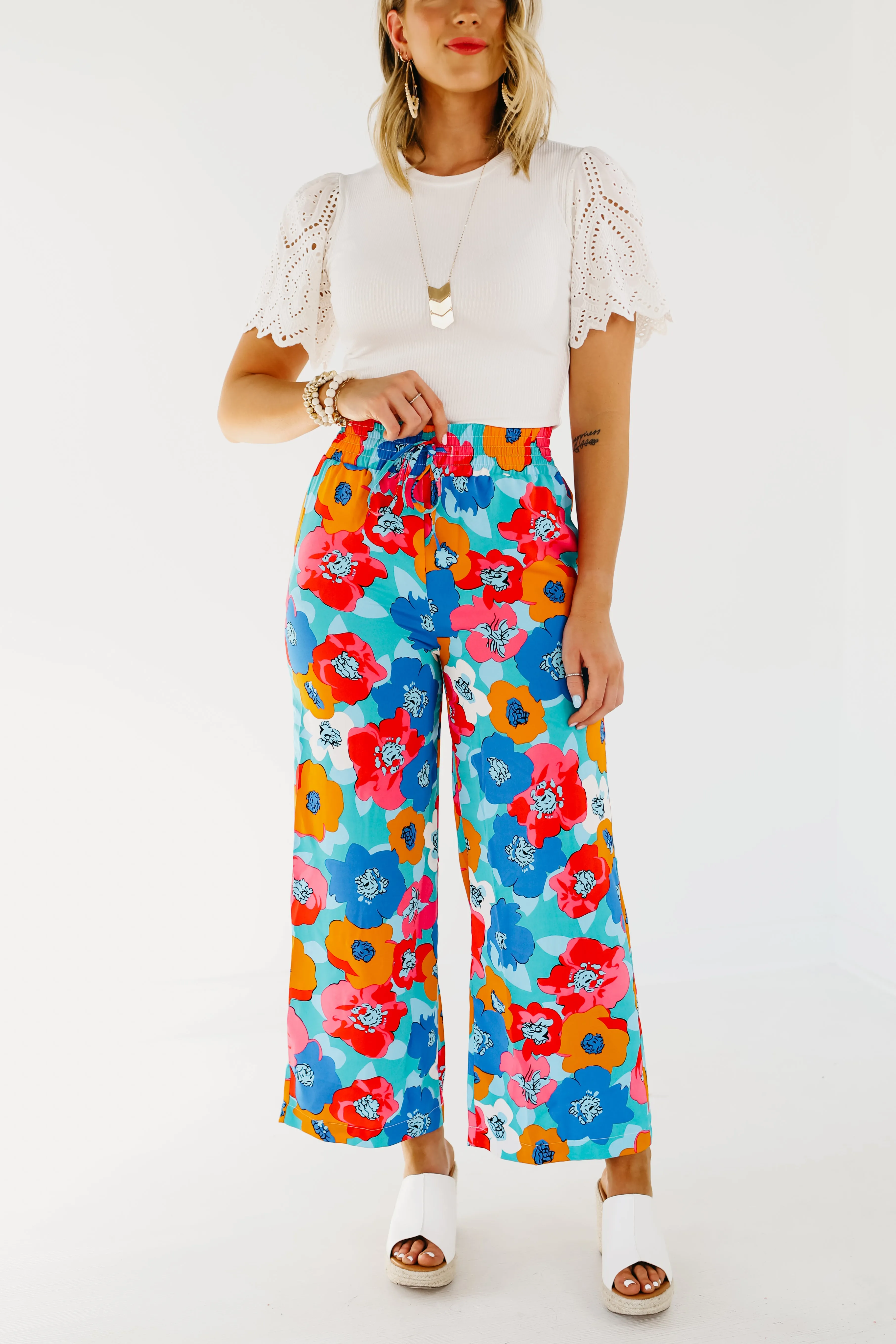 The Annie Abstract Floral Pants - FINAL SALE