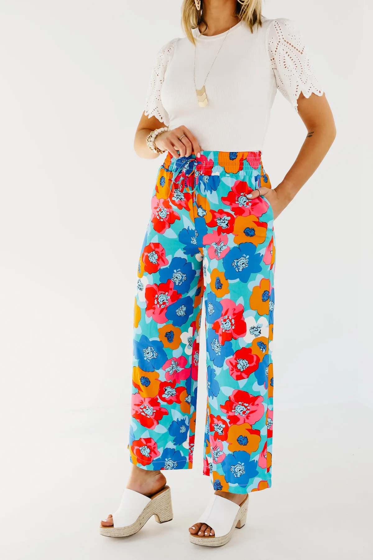 The Annie Abstract Floral Pants - FINAL SALE