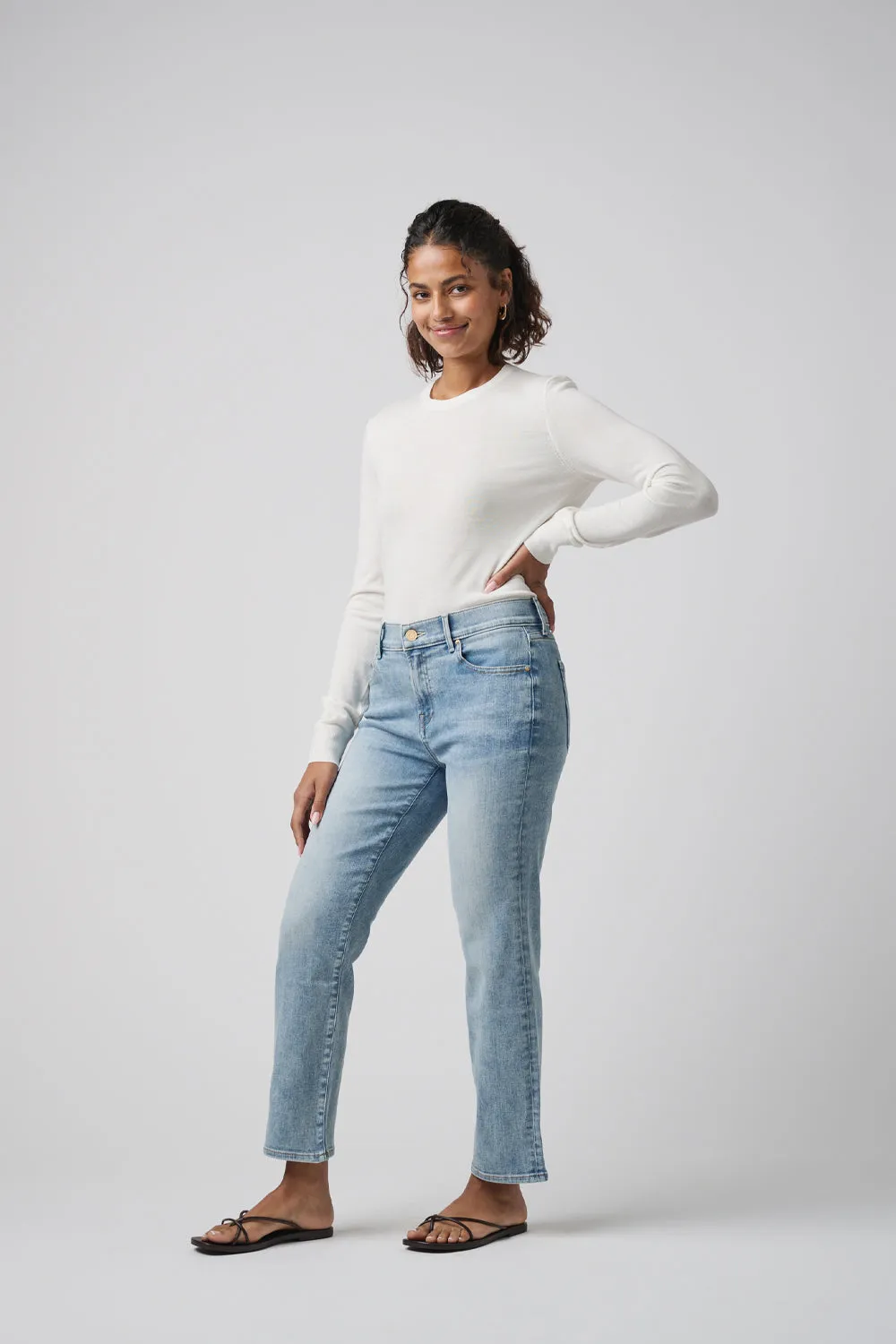 The Melrose Straight Denim  |  Pebble