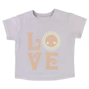 Tiny Whales Girls Love Boxy Tee - Lilac