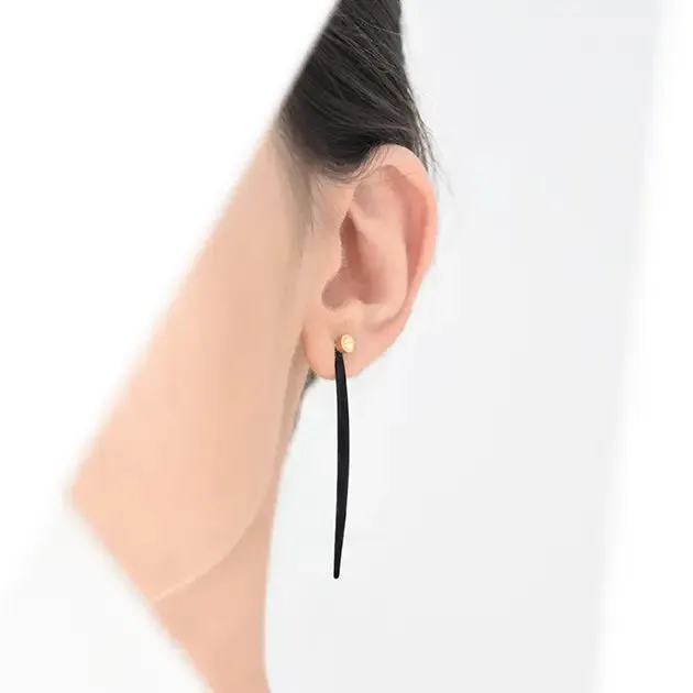 Twins Ear Jackets, Silver   Black