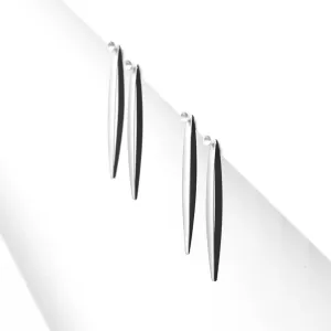Twins Ear Jackets, Silver   Black
