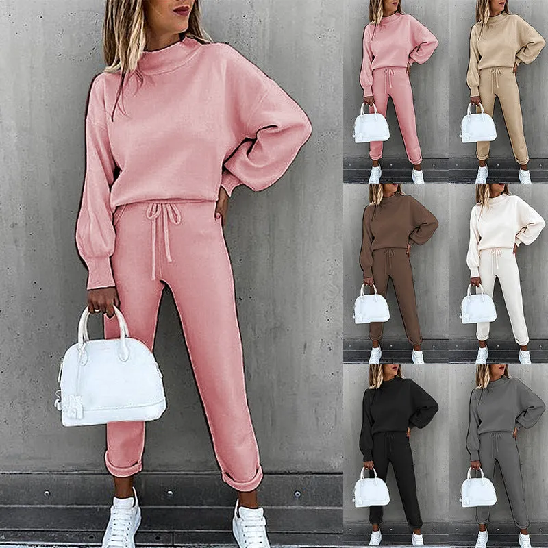 Two Piece Sweatshirt and Elastic Waist Pants Set