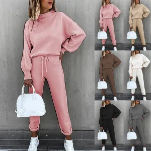 Two Piece Sweatshirt and Elastic Waist Pants Set