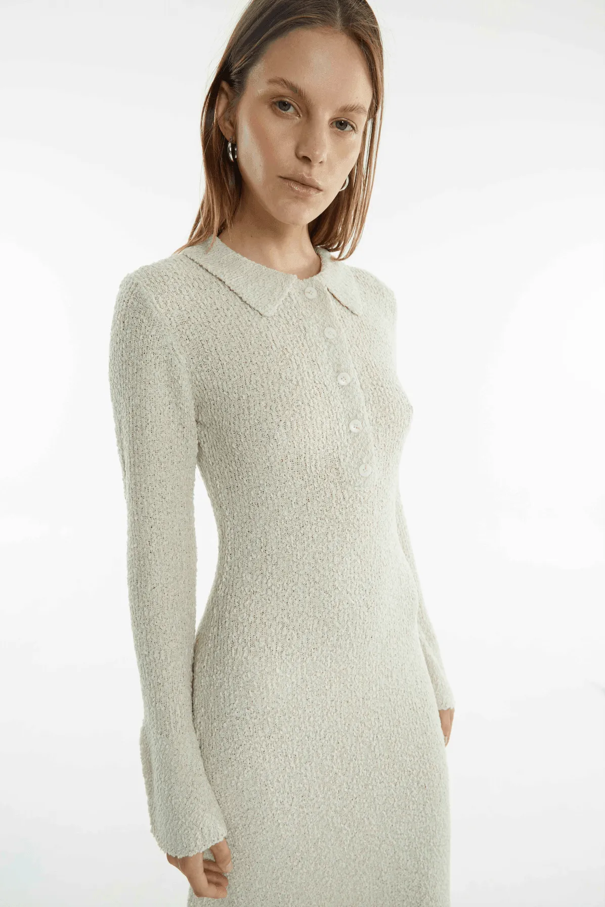 UNBOUND KNIT SHIRT DRESS | SHELL