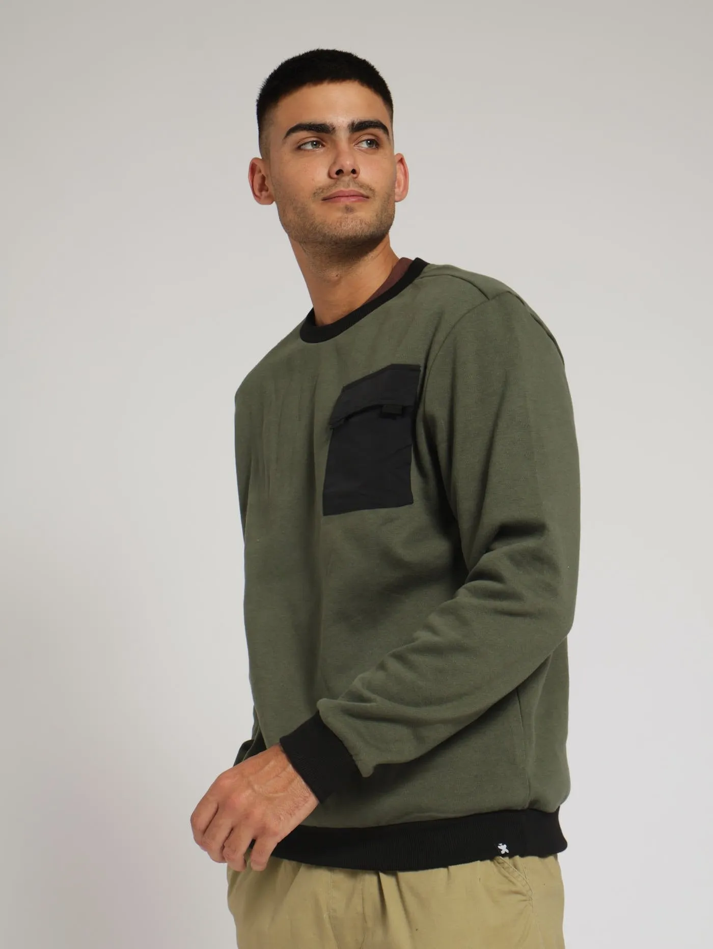 Utility Crew Sweat Top - Light Fatigue