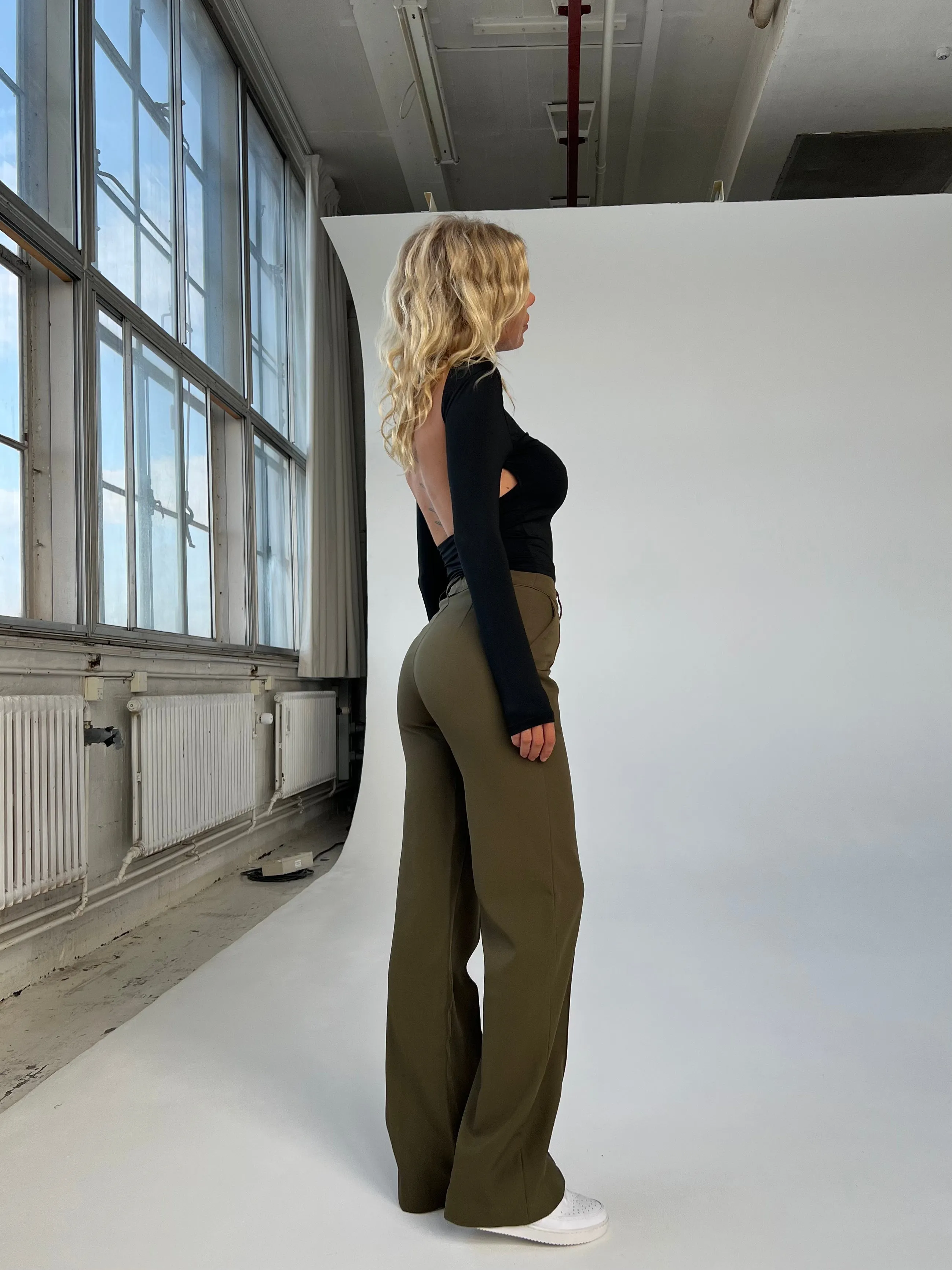 Vera Wide trousers - army green