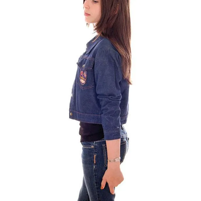 Vintage Kids Denim Jacket 1970s Unisex Canada/USA Patch Small