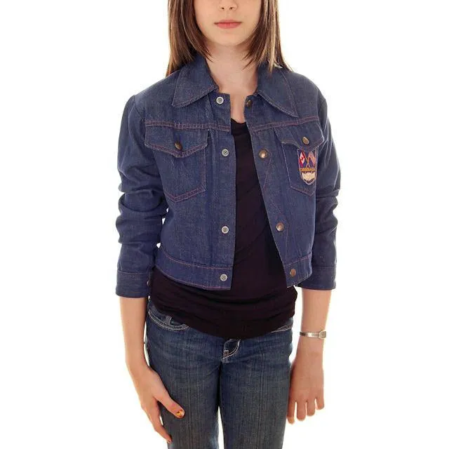 Vintage Kids Denim Jacket 1970s Unisex Canada/USA Patch Small