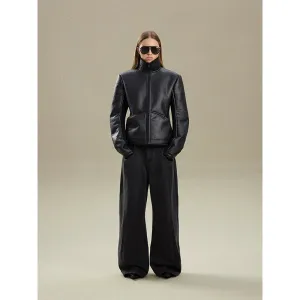 Waist-Length Wool and Fur Patchwork Jacket