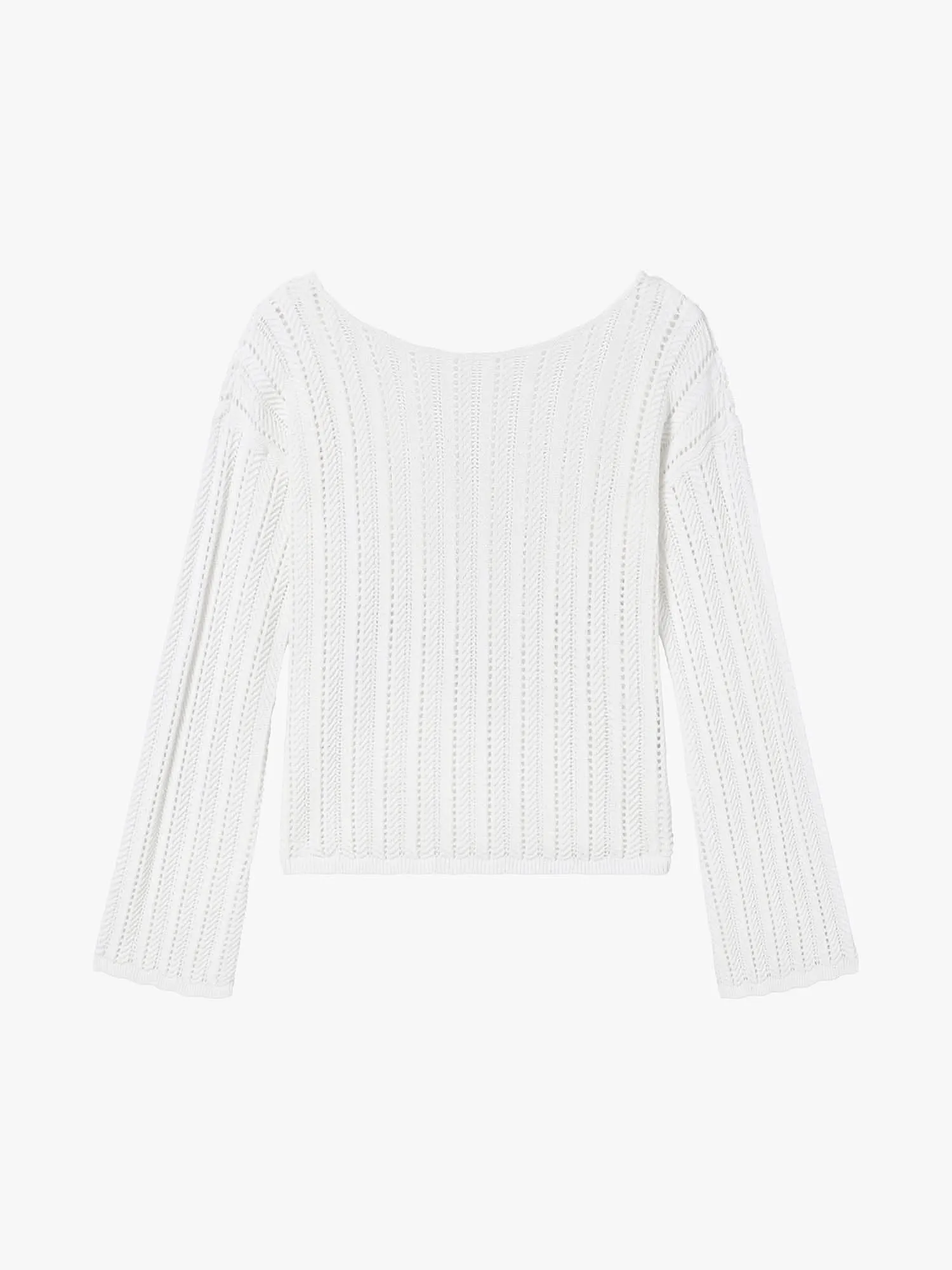 Wing-Embellished Beaded Knit Top