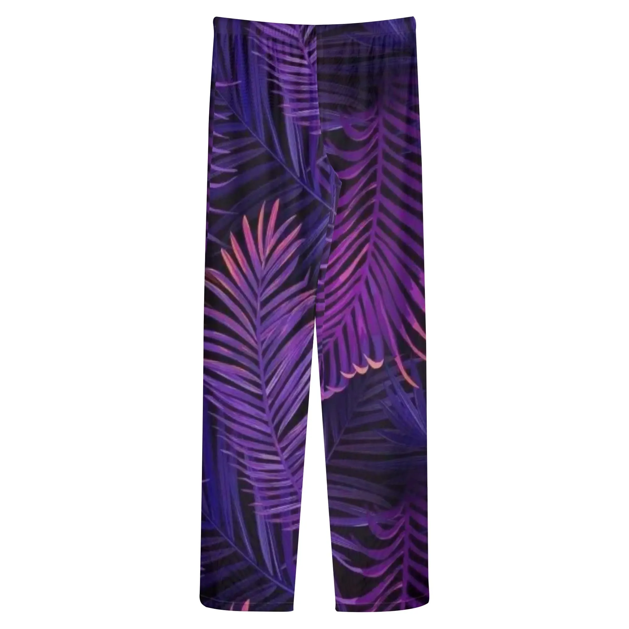 Womens Colorful Island Vibes Tropical Floral Print Sheer Beach Pants