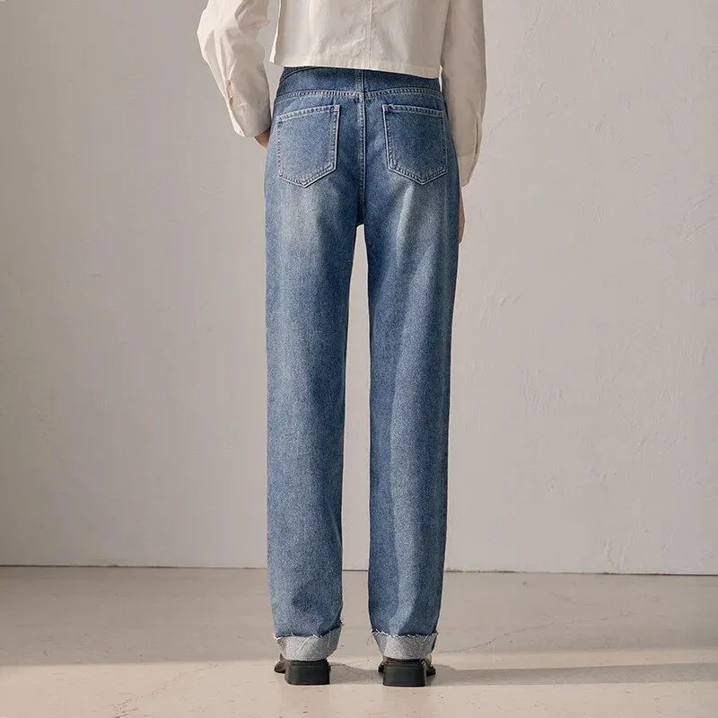 Women's High Waist Fleece Straight Pants