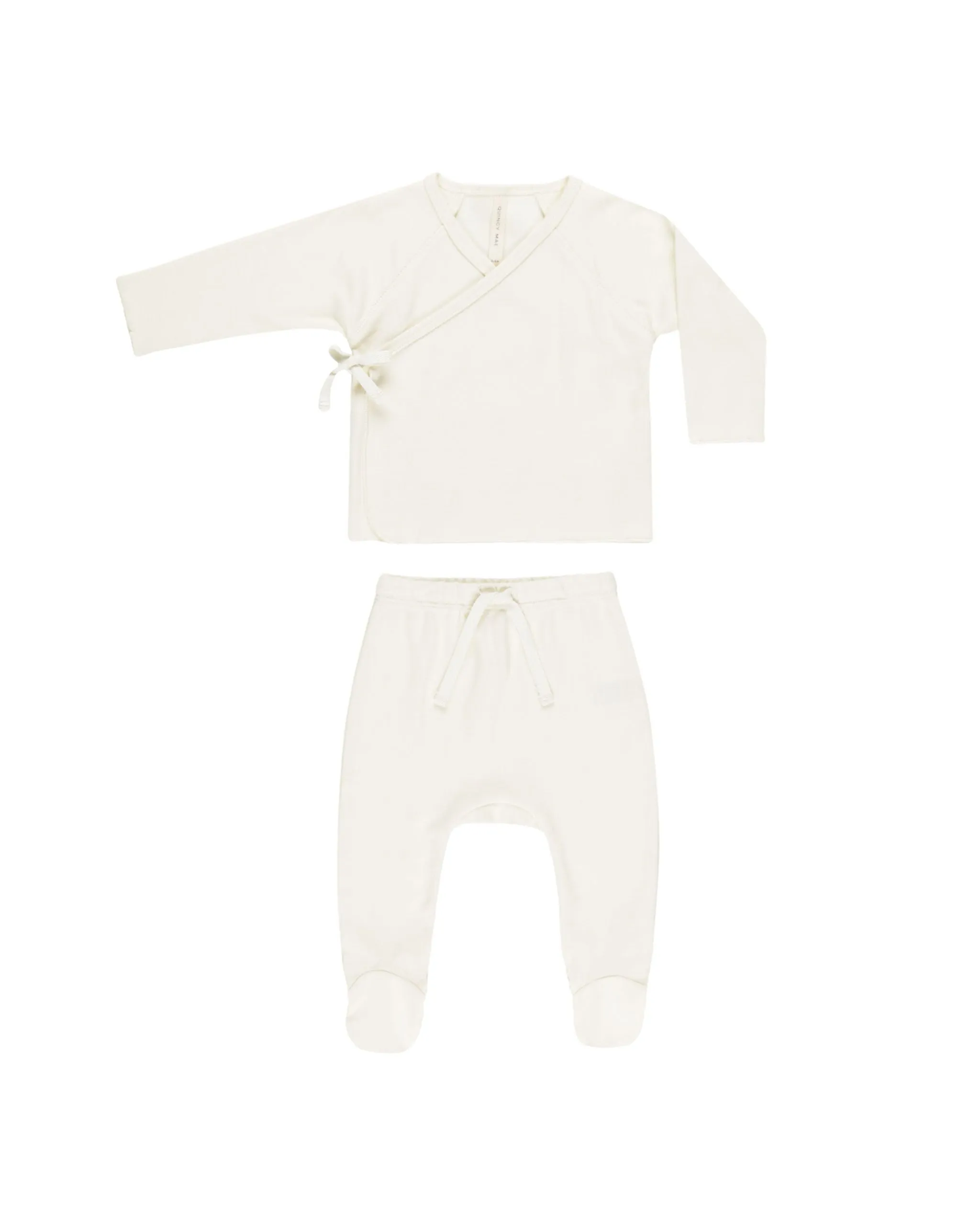 Wrap Top   Footed Pant Set || Ivory