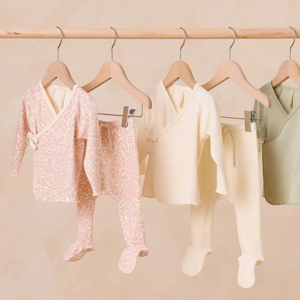 Wrap Top   Footed Pant Set | Ivory