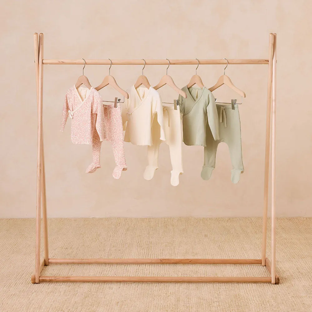 Wrap Top   Footed Pant Set | Ivory