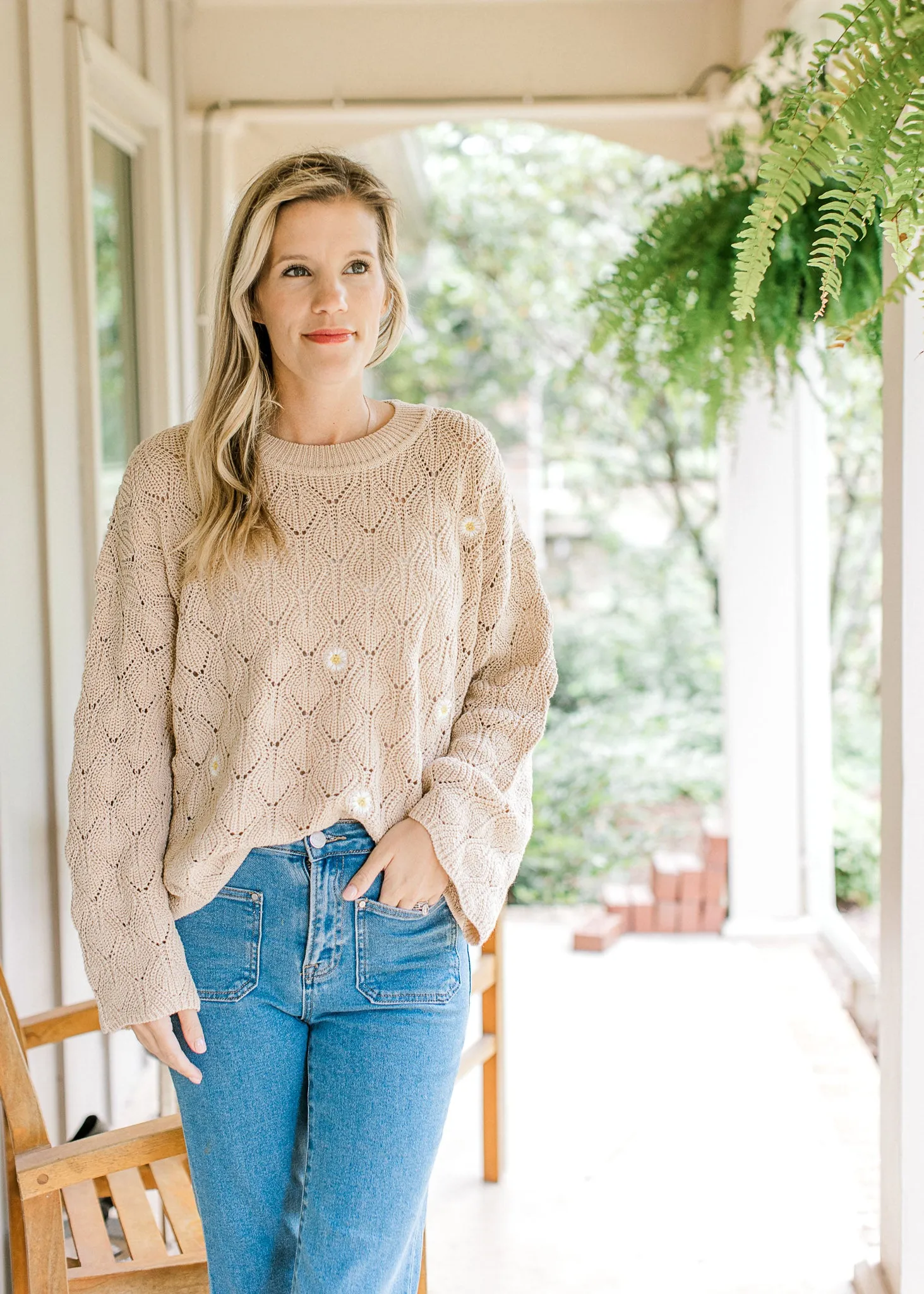 XZ Wildflower Crochet Sweater