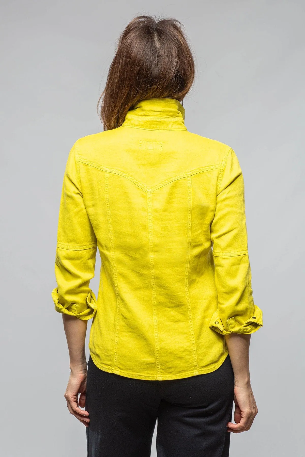 Yarmony Linen Cotton Denim Shirt In Limone
